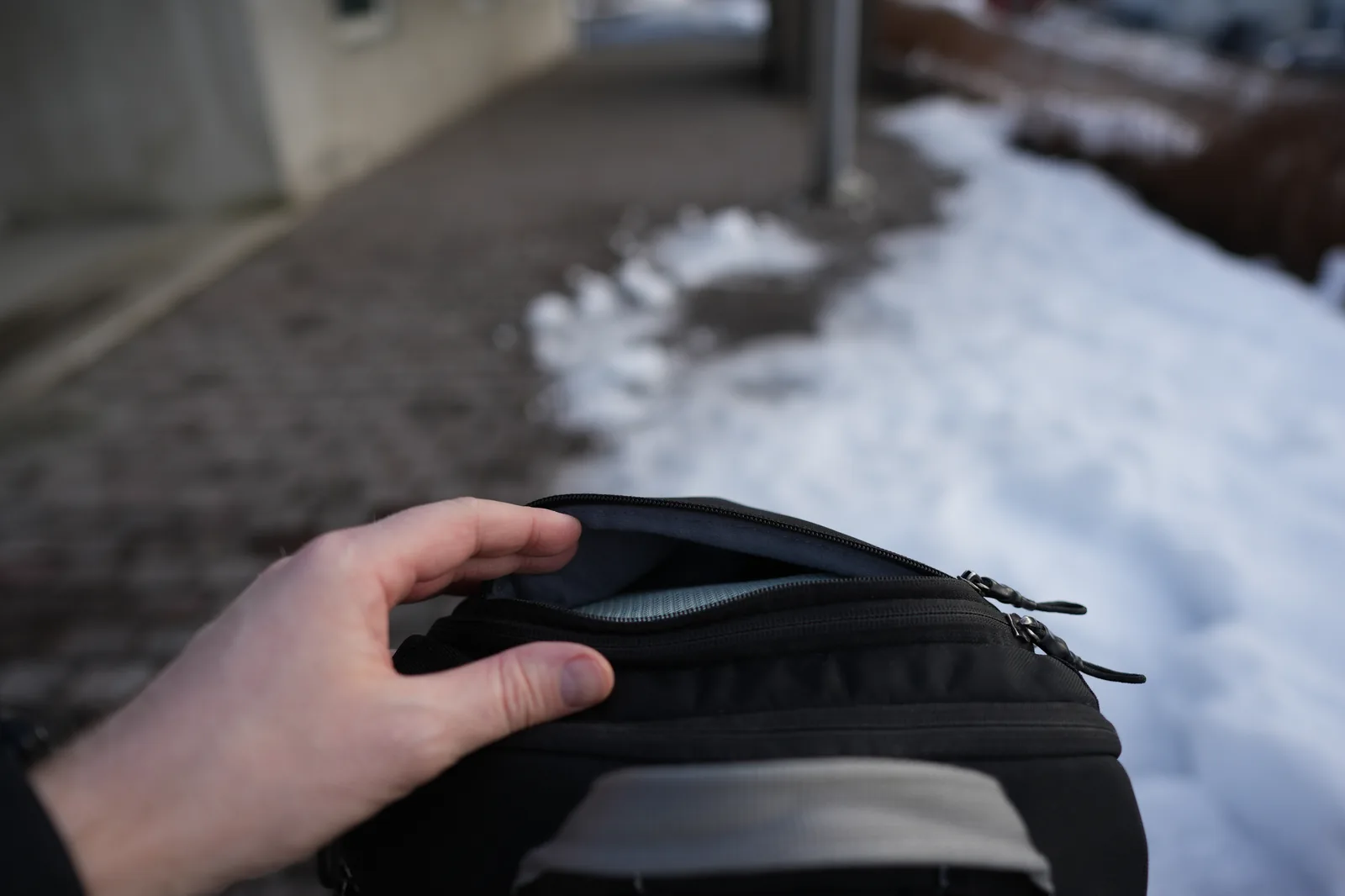 Thule Chasm 26L top quick-access pocket opened