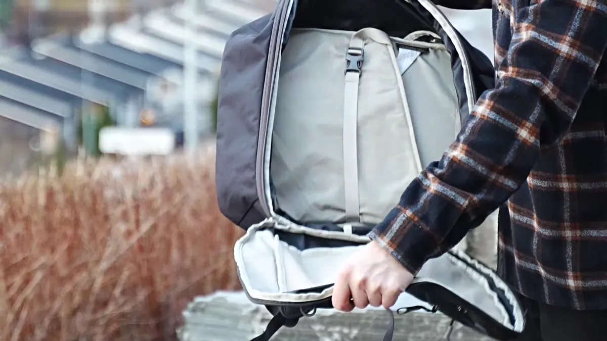 Osprey Daylite 26+6 interior view showing main compartment packing layout