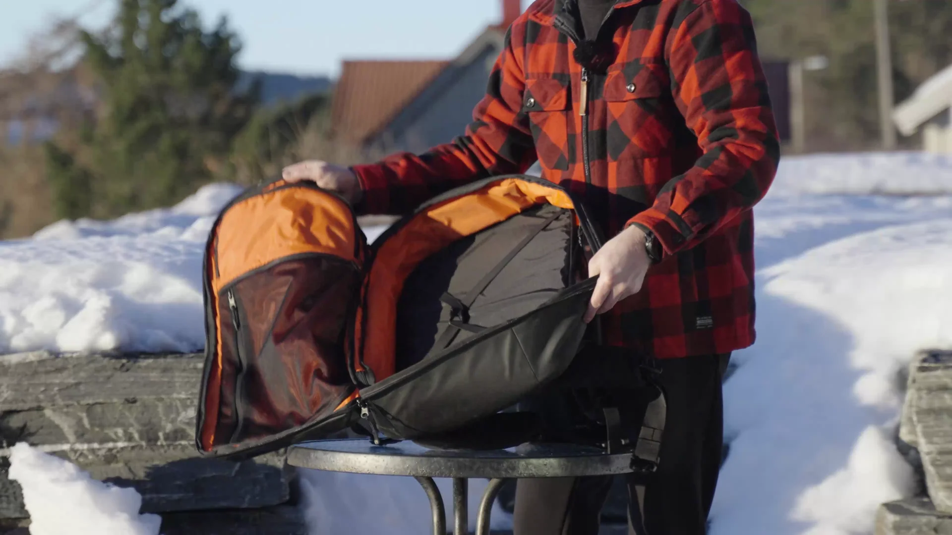 stubble co 40l clamshell open orange interior